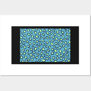 Blue Leopard - Animal print Posters and Art